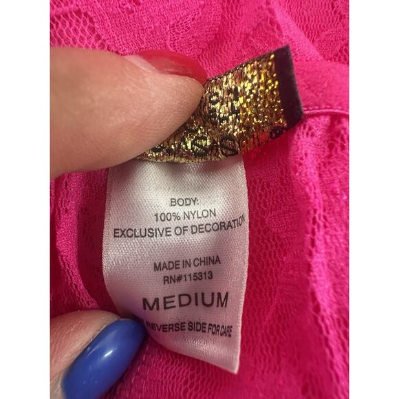 Seductive Wear Cinema Etoile Babydoll Underwire Unlined Pink Lace Sz M BB24 - Picture 8 of 10